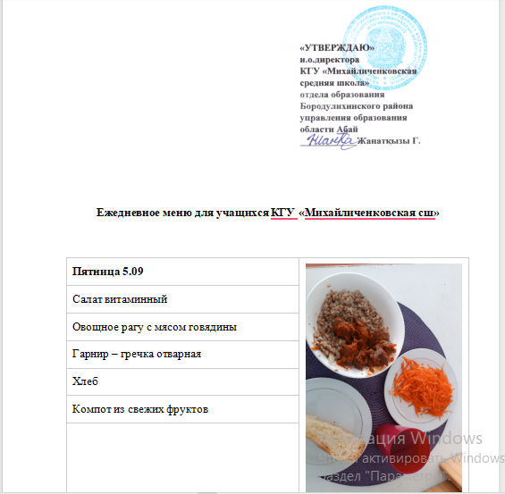 Меню