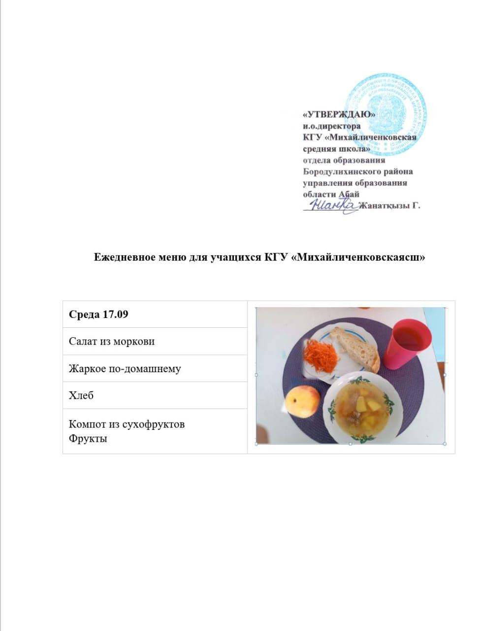 меню