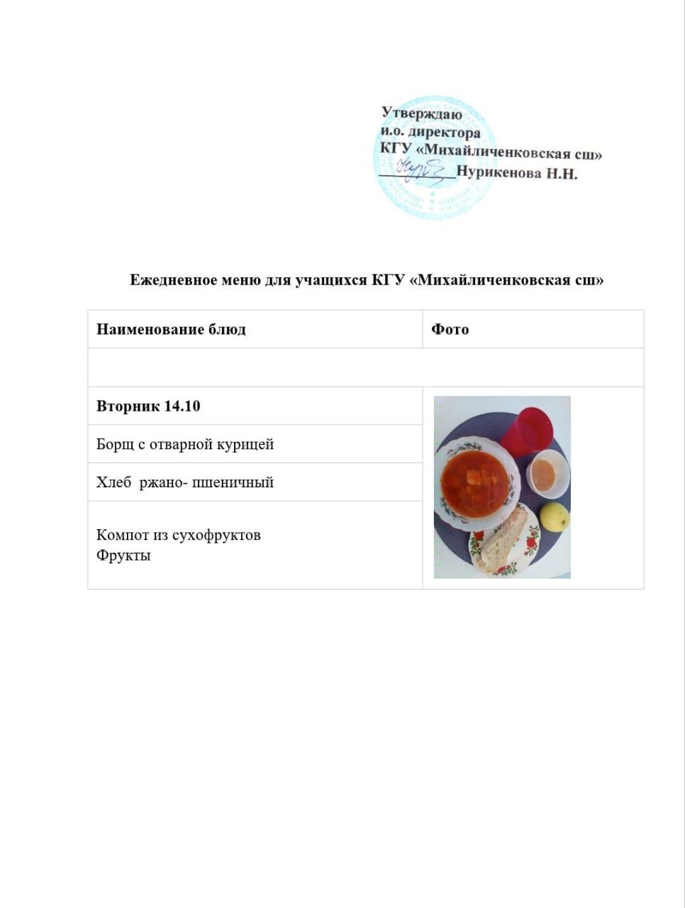 меню