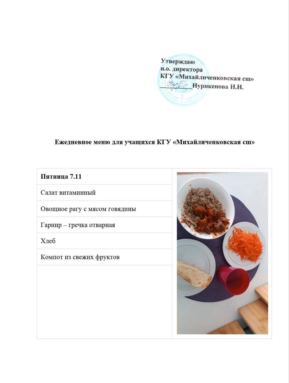меню