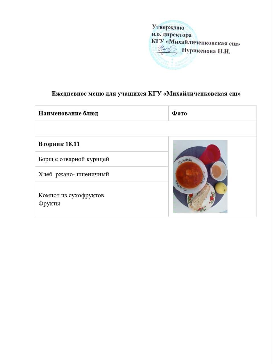 меню