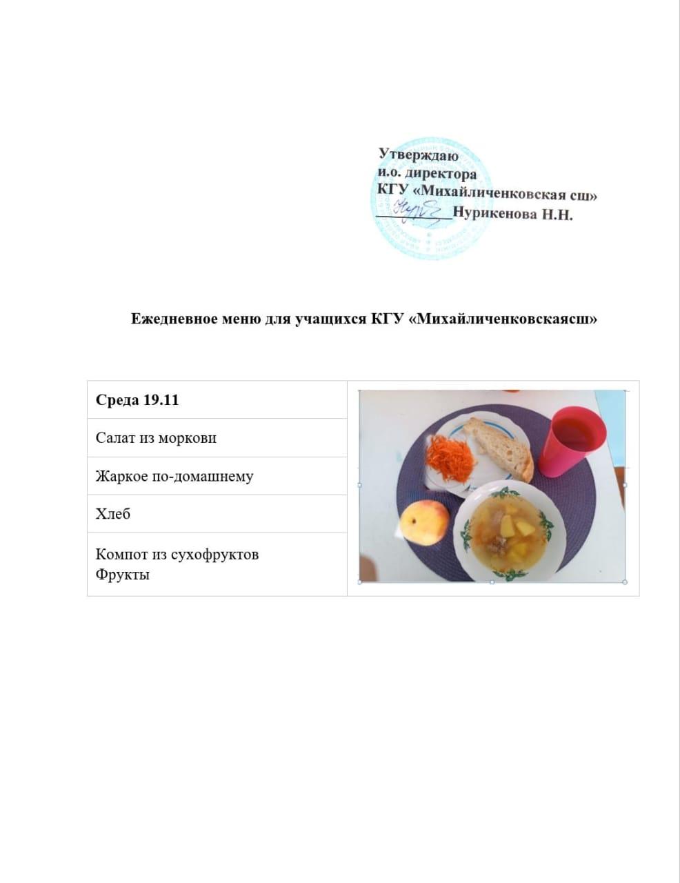 меню